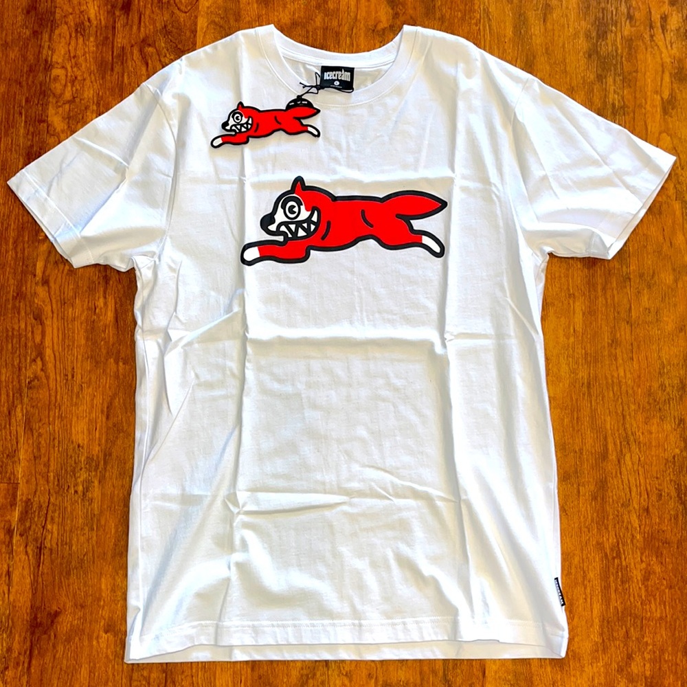 MEN LARGE ICE CREAM SHIRT (WHITE/RED)